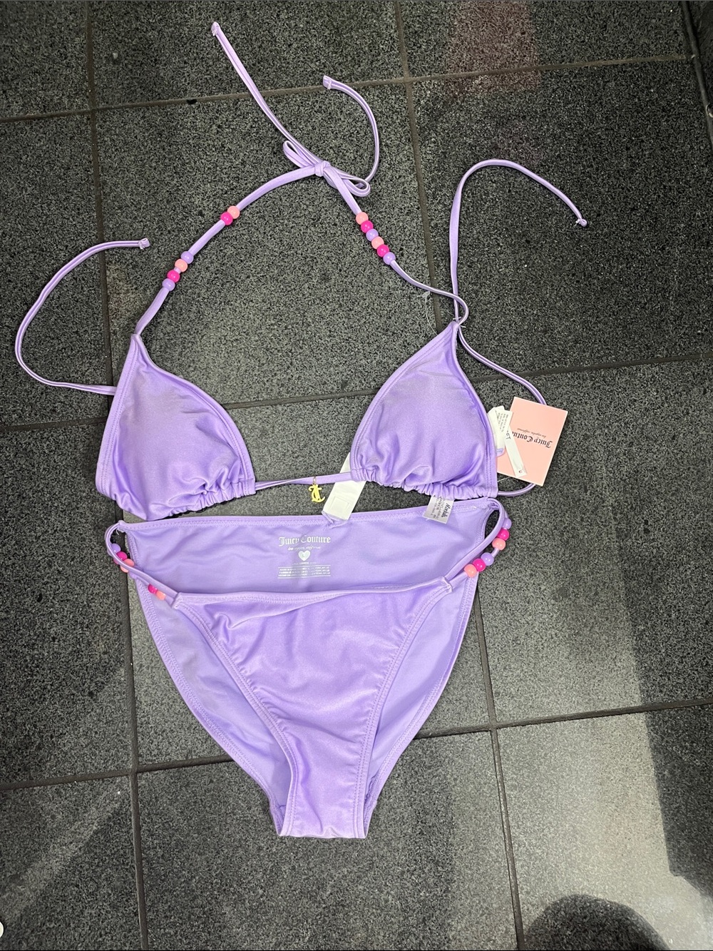 Juicy Couture Lilac Beaded Triangle Bikini